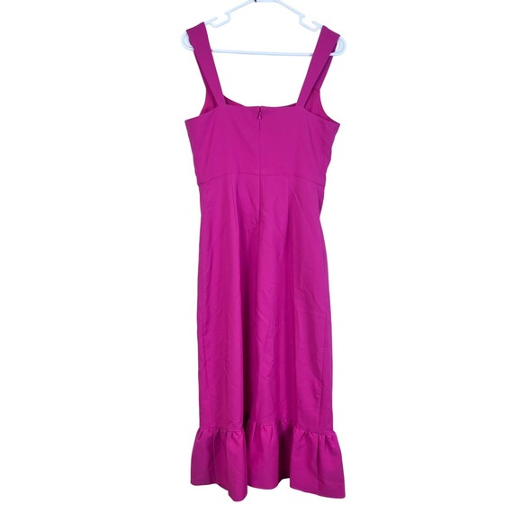 NWT: Laundry by Shelli Segal Pink Ruffle Hem Midi Dress Side Slit Size 6 (G643) - Picture 4 of 9